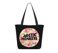 Women Monkeys Rock Band Arctic Tote Bag lightweight Shoulder Bag Large Capacity Reusable Grocery with Inner Pockets Zipper for Sport Travel Beach shopping