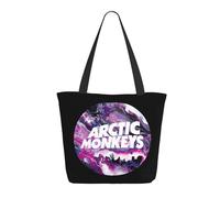 Women Monkeys Rock Band Arctic Tote Bag lightweight Shoulder Bag Large Capacity Reusable Grocery with Inner Pockets Zipper for Sport Travel Beach shopping