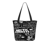 Women Monkeys Rock Band Arctic Tote Bag lightweight Shoulder Bag Large Capacity Reusable Grocery with Inner Pockets Zipper for Sport Travel Beach shopping