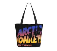 Women Monkeys Rock Band Arctic Tote Bag lightweight Shoulder Bag Large Capacity Reusable Grocery with Inner Pockets Zipper for Sport Travel Beach shopping