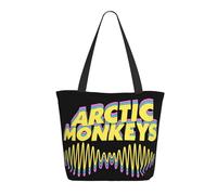 Women Monkeys Rock Band Arctic Tote Bag lightweight Shoulder Bag Large Capacity Reusable Grocery with Inner Pockets Zipper for Sport Travel Beach shopping