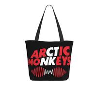 Women Monkeys Rock Band Arctic Tote Bag lightweight Shoulder Bag Large Capacity Reusable Grocery with Inner Pockets Zipper for Sport Travel Beach shopping