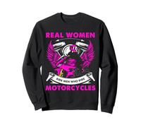 Women Motorcycle Rider Graphic Real Women Ride Sweatshirt