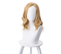 Women Movie Captain Marvel Cosplay Wig Carol Danvers Wavy Hair Gold Wig Superhero Costume