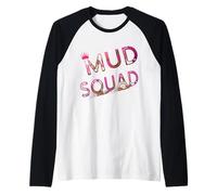 Women Mud Run Squad Girls Muddy Mudding Running Team ATV Raglan Baseball Tee