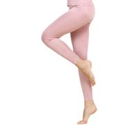 Women Mulberry Silk Thermal Long Johns Underwear Bottom Lightweight Silk Leggings Base Layer Pants (Dark Pink,L)