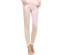 Women Mulberry Silk Thermal Long Johns Underwear Bottom Lightweight Silk Leggings Base Layer Pants (Fleshcolor,L)