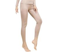 Women Mulberry Silk Thermal Long Johns Underwear Bottom Lightweight Silk Leggings Base Layer Pants (Nude,S)