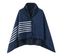 Women Multiway Plaid Poncho Shawl Wrap Fleece Wearable Blanket Ultra Soft Sherpa Flannel Cape Checkered Fluffy Fleece Pajama Winter Warm Sleepwear Thickened Plush Home Wear Comfy Wraps