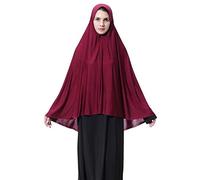 Women Muslim Heardscarf Shawl Pullover Extra Long 130cm Prayer Hijab Muslimah one Piece Chadors Arabia Body Cover Turban Islamic Middle East Full Cover Clothing