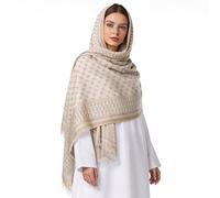 Women Muslim Hijab Headscarf Jacquard Long Scarf Shawl Fashion Islamic Head Wrap for Dubai Arab Middle East (Brown)