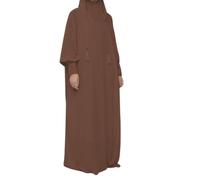 Women Muslim Robe Abaya Dress Kaftan Dubai Modest Turkey Prayer Clothes Casual Eid with Hijab Coffee
