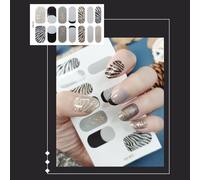 Women Nail Wrap Decal Strips Art Decoration Leopard Print 3D Decal Ladies Manicure Art Patchs Full Cover Polish Stickers Cartoon Nail Decals Leopard Print Nail Stickers Creative Nail Wraps Nail Nail