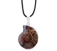 Women Natural Ammonite Fossil Pendant Stone Necklaces For Men GiftsDeft Processed
