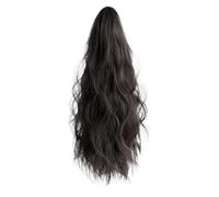 Women Natural Synthesis Wave Curly Claw Ponytail Wig Ponytail Wig Ponytail Female Small Grab With Water Ripple Ponytail Extension Daily use(Natural Black)