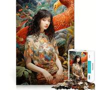 Women Nature Chinese Art 1000 Piece Jigsaw Puzzles Memory Train Fun Smooth Burr Free Surface Entertaining Challenge for Spare Time (50x75cm)