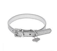 Women Necklace Adjustable Dog Rope Pet Collar Necklace Rhinestones Love PU Leather Dog Collar Suitable for Small Dogs