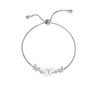 Women Necklace And Earring Set New Butterfly Bracelet Female High Sense Pull Out Bracelet Personalized Light Mad Hoops (White, One Size)