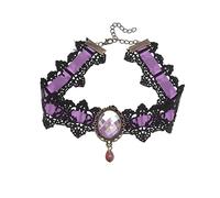 Women Necklace Long Tassel Devil Lips Choker Halloween Personality Women Necklace Christmas Happy Halloween