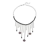 Women Necklace Long Tassel Devil Lips Choker Halloween Personality Women Necklace Christmas Happy Halloween