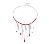 Women Necklace Long Tassel Devil Lips Choker Halloween Personality Women Necklace Christmas Happy Halloween