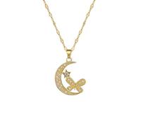 women necklace pendant Classic Charm Moon Surrounded Stars Butterfly Micro embellished Gorgeous Necklace Exquisite Fashion Girls Clavicle Chain unisex Gifts