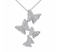 women necklace pendant Trend Charming Dazzling Micro CZ Zircon Four Butterfly Pendant Necklaces For Women Gift Choker Jewelry unisex Gifts