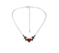 Women Necklaces Pendants Devil Alloy Wing Pendant Nectarine Creative Necklace Necklace Drop Necklace Letter (Red, One Size)