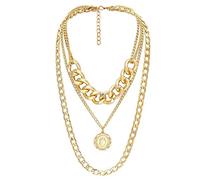 Women Necklaces Pendants for Easter Days Lock Necklace Padlock Curb Gold Locket Chain Chunky Silver Pendant Layering Necklaces Pendants Letters Necklace (Gold, One Size)