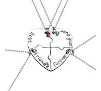 Women Necklaces Pendants Mother's Day Easter Gifts Love Necklace Friend's Necklace Forever Good Necklace Good Splicing English Four Friend In Love Favorite One Necklaces (Multicolor, One Size)
