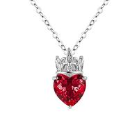 Women Necklaces Pendants Party Birthday Necklaces Pendant Necklace Heart Jewelry Queen Princess Girl For Girls Granddaughter Teen For Daughter Women Crown (Red, One Size)