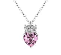 Women Necklaces Pendants Party Birthday Necklaces Pendant Necklace Heart Jewelry Queen Princess Girl For Girls Granddaughter Teen For Daughter Women Crown (Pink, One Size)
