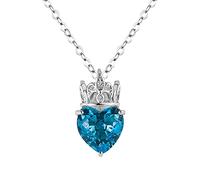 Women Necklaces Pendants Party Birthday Necklaces Pendant Necklace Heart Jewelry Queen Princess Girl For Girls Granddaughter Teen For Daughter Women Crown (Blue, One Size)