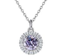 Women Necklaces Sterling Silver Cubic Zirconia Pendant Birthstone Necklaces Twelve Constellations Pendant Necklaces Allergy- Jewelry for Women