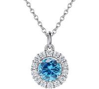 Women Necklaces Sterling Silver Cubic Zirconia Pendant Birthstone Necklaces Twelve Constellations Pendant Necklaces Allergy- Jewelry for Women