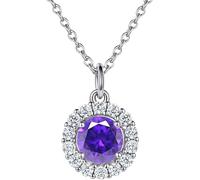 Women Necklaces Sterling Silver Cubic Zirconia Pendant Birthstone Twelve Constellations Allergy- Jewelry for