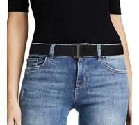 Women No Show Stretch Belt Invisible Elastic Web Strap Belt with Flat Buckle for Jeans Pants Dresses