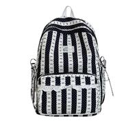 Women Nylon Sweet Bow Printed Knapsack With Computer Compartment | Backpack for Women Lace Bow String Macaron Color Stylish Travel Rucksack With Computer Compartment Lightweight Backpack