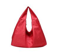 Women Nylon Tote Bag Casual Shoulder Bag Large Capacity Commute Handbag (Red)