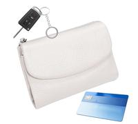 Women of the Wallet - Leather Travel Wallet Holder, Card Holder for Purse Slim | Structural and Modernized Improved Daily Wallet with Zipper Pockets for, white, riferimento alla descrizione