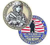 Women of Valor Military Challenge Coin - Tribute to Female Veterans & Moms, Patriotic US Army Coin, Courage & Honor Gift