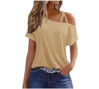 Women Off The Shoulder Top Party Short Sleeve Tunic Tops Solid Cold Shoulder Tops for Women UK Going Out Y2K Summer Tee Shirts Ladies Tunics to Wear with Leggings Blouse Tunic UK Clearance