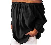 Women Off The Shoulder Tops Summer Ruffle Long Sleeve Boho Blouses Cold Shoulder Tops Loose Casual Pleated Solid Color Plus Size Sexy Shirts Blouse for Party/Outdoor/Holiday