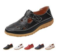 Women Office Work Sandals Summer Slip on Close Toe Wedges Sandals Orthopedic Wide Width Western Stylish Shoes Adjustable Dressy New Sport Sandal (Black, 7)