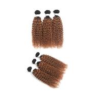 Women Ombre Brown Kinky Curly Human Hair Bundles 1PC Brazilian Human Hair Weave Bundles Remy Blonde Hair Extension