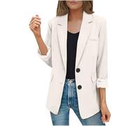 Women Open Front Blazers Long Sleeve Casual OL Office Slim Suit Jacket Pockets Ladies Business Jackets Elegant Slim Fit Shawl Neck Office Fashion Solid Outwear Button Coat Cardigan Costume Work Sale