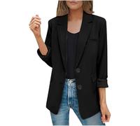 Women Open Front Blazers Long Sleeve Casual OL Office Slim Suit Jacket Pockets Ladies Business Jackets Elegant Slim Fit Shawl Neck Office Fashion Solid Outwear Button Coat Cardigan Costume Work Sale