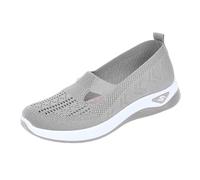Women Orthopedic Casual Walking Shoes Breathable Soft Sole Slip On Shoes Lightweight Athletic Sneakers Size UK 4.5 Gray