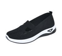 Women Orthopedic Casual Walking Shoes Breathable Soft Sole Slip On Shoes Lightweight Athletic Sneakers Size UK 3.5 Black