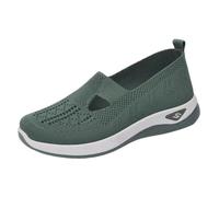 Women Orthopedic Casual Walking Shoes Breathable Soft Sole Slip On Shoes Lightweight Athletic Sneakers Size UK 7.5 Green